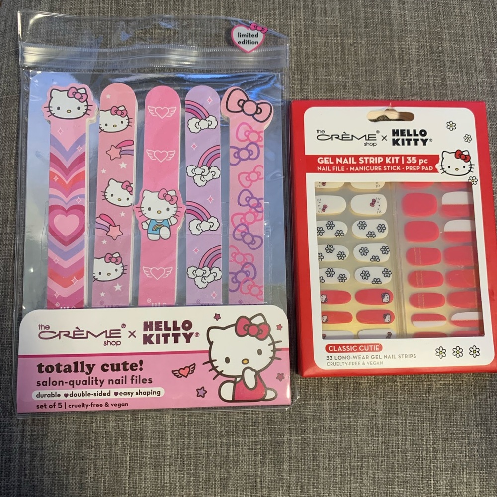 The Crème Shop x Hello Kitty nail files and gel nail strips